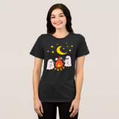 Niedliche Geisterfreunde zu Halloween Tri-Blend Shirt (Vorderseite voll)