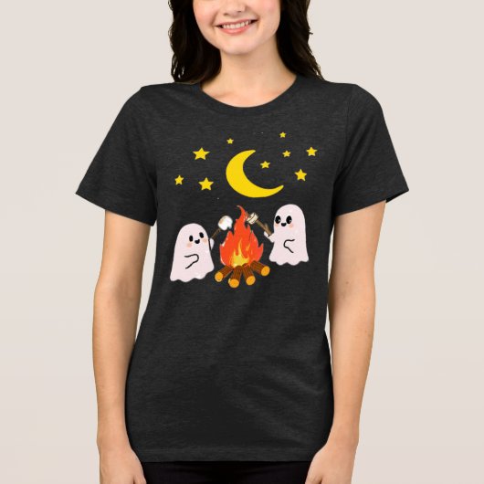 Niedliche Geisterfreunde zu Halloween Tri-Blend Shirt (Vorderseite)