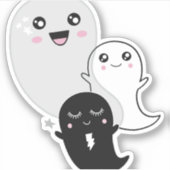 niedliche Geisterhalloween kawaii Aufkleber (Vorderseite)
