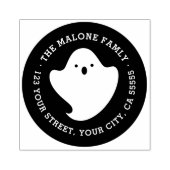 Niedliche GeisterHalloween-Rücksendeadresse Gummistempel (Prägung)