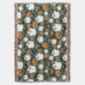 Niedliche Geisterhühner mit Pumpkins und Fledermäu Decke (Vorderseite Vertikal)