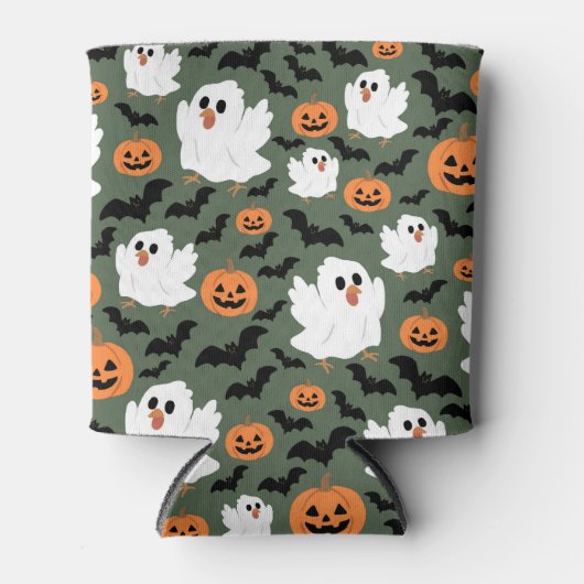 Niedliche Geisterhühner mit Pumpkins und Fledermäu Dosenkühler (Vorderseite)
