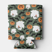 Niedliche Geisterhühner mit Pumpkins und Fledermäu Dosenkühler (Rückseite)