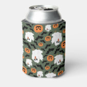 Niedliche Geisterhühner mit Pumpkins und Fledermäu Dosenkühler (Kanne Rückseite)