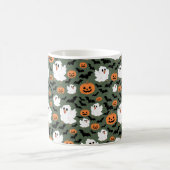 Niedliche Geisterhühner mit Pumpkins und Fledermäu Kaffeetasse (Mittel)