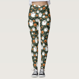 Niedliche Geisterhühner mit Pumpkins und Fledermäu Leggings