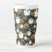 Niedliche Geisterhühner mit Pumpkins und Fledermäu Milchtasse (Vorderseite)