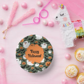 Niedliche Geisterhühner mit Pumpkins und Fledermäu Pappteller (Party)