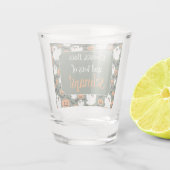 Niedliche Geisterhühner mit Pumpkins und Fledermäu Schnapsglas (Rückseite)