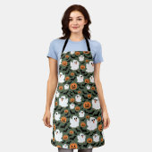 Niedliche Geisterhühner mit Pumpkins und Fledermäu Schürze (Getragen)