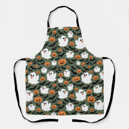 Niedliche Geisterhühner mit Pumpkins und Fledermäu Schürze