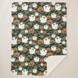 Niedliche Geisterhühner mit Pumpkins und Fledermäu Sherpadecke