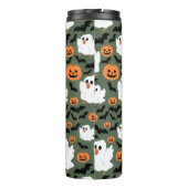 Niedliche Geisterhühner mit Pumpkins und Fledermäu Thermosbecher (Rückseite)