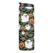 Niedliche Geisterhühner mit Pumpkins und Fledermäu Thermosbecher (Nach rechts gedreht)