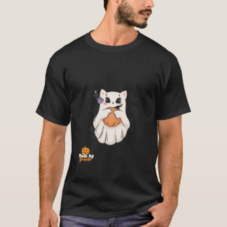 Niedliche Geisterkatze mit Pumpkin | Spooky Hallow T-Shirt