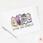 Niedliche Geisterkristalle Halloween-Magie Rechteckiger Aufkleber (Umschlag)