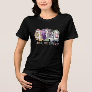 Niedliche Geisterkristalle Halloween-Magie Tri-Blend Shirt