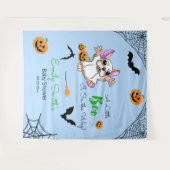 Niedliche Geisterkürbis Halloween Babydusche Hinte Wandteppich (Vorderseite (Horizontal))