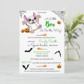 Niedliche Geisterkürbis Halloween-Kinderdusche Einladung (Stehend Vorderseite)