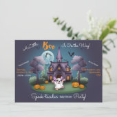 Niedliche Geisterkürbis Halloween Kinderdusche Inv Einladung (Stehend Vorderseite)