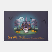 Niedliche Geisterkürbis Spuk HausHalloween Fußmatte (Vorderseite)