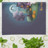 Niedliche Geisterkürbis Spuk HausHalloween Geschirrtuch (Gefaltet)