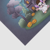 Niedliche Geisterkürbis Spuk HausHalloween Seidenpapier (Ausschnitt)