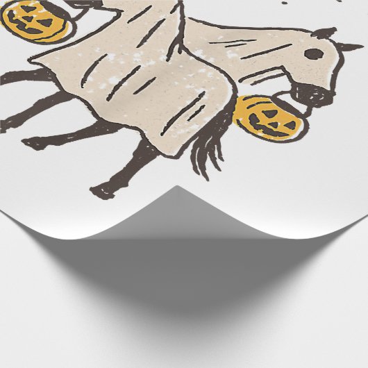 Niedliche Geisterpferde Halloween Trick oder Treat Geschenkpapier (Ecke)
