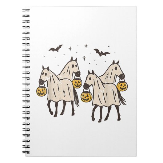 Niedliche Geisterpferde Halloween Trick oder Treat Notizblock (Vorderseite)