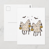 Niedliche Geisterpferde Halloween Trick oder Treat Postkarte (Vorne/Hinten)