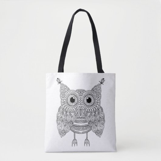 Niedliche Gekritzel-Eule 2 Tasche (Vorderseite)