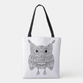 Niedliche Gekritzel-Eule 2 Tasche (Rückseite)