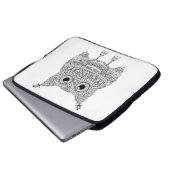 Niedliche Gekritzel-Eule Laptopschutzhülle (Vorne Knopf)