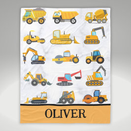 Niedliche Gelbbaufahrzeuge Fleecedecke