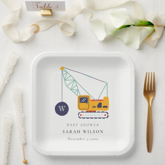 Niedliche Gelbbaukrane Kinderdusche Pappteller (Hochzeit)