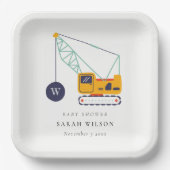 Niedliche Gelbbaukrane Kinderdusche Pappteller (Vorderseite)