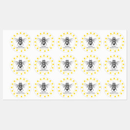 Niedliche Gelbbiene Etiketten