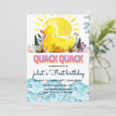 Niedliche gelbe 1. einladung (Stehend Vorderseite)