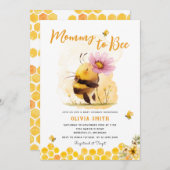 Niedliche gelbe Biene Daisy Mommy zu Baby-Dusche Einladung (Vorne/Hinten)