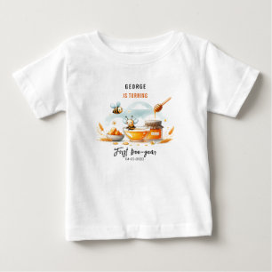 Niedliche Gelbe Biene & Sonnenblume 1. Geburtstag Baby T-shirt