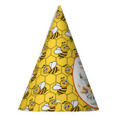 Niedliche Gelbe Biene & Sonnenblume 1. Geburtstag Partyhütchen (Links)