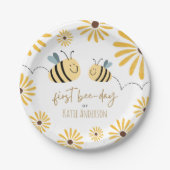 Niedliche Gelbe Biene und Sonnenblumen Pappteller (Vorderseite)