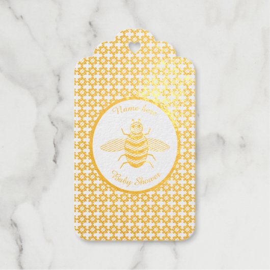Niedliche gelbe Bienengeschlecht - Neutrale Babydu Geschenkanhänger (Vorderseite)