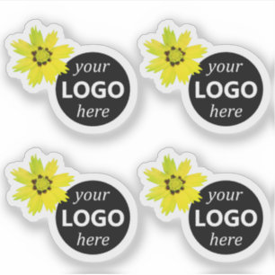 Niedliche gelbe Blumen mit Logo-Pic-Image Aufkleber