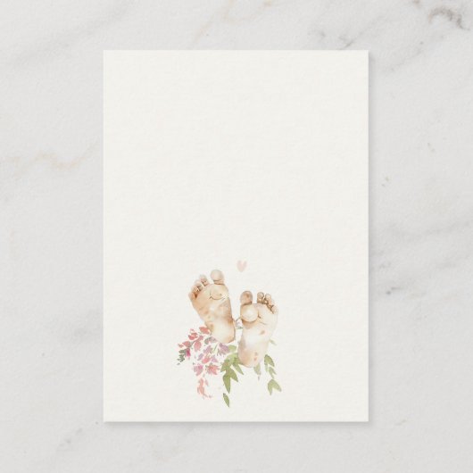 Niedliche, gelbe Blumenbücher für Babydusche Begleitkarte (Rückseite)