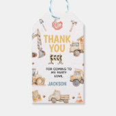 Niedliche Gelbe Boys Konstruktion dreiteiliger Geb Geschenkanhänger (Vorderseite)