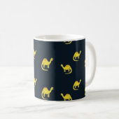Niedliche gelbe Dinosaurier-Muster auf blau Kaffeetasse (VorderseiteRechts)