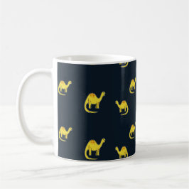 Niedliche gelbe Dinosaurier-Muster auf blau Kaffeetasse