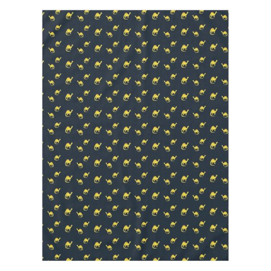 Niedliche gelbe Dinosaurier-Muster auf blau Tischdecke (Vorderseite)