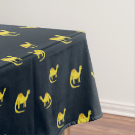 Niedliche gelbe Dinosaurier-Muster auf blau Tischdecke